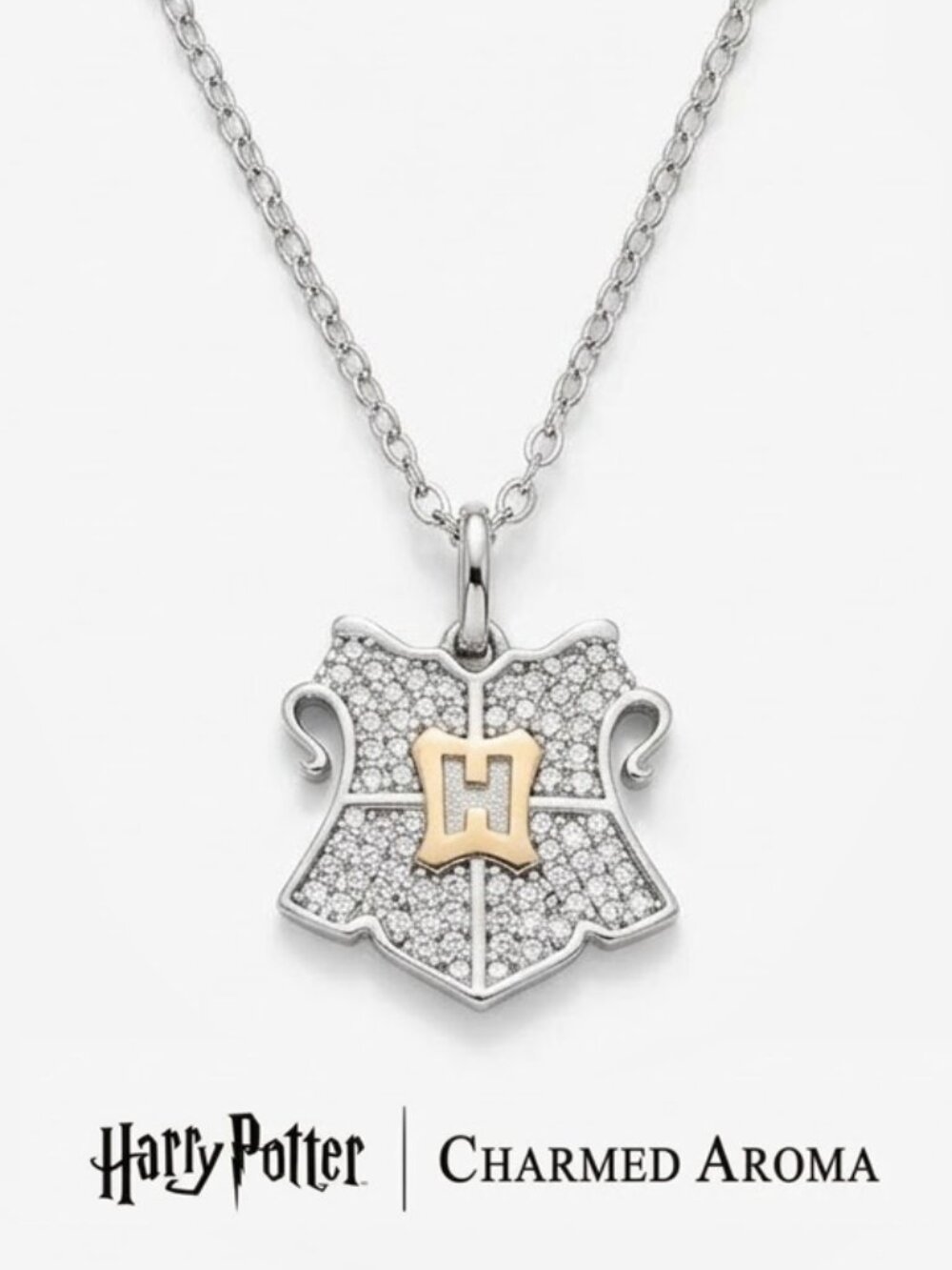 Official Harry Potter Hogwarts Crest Necklace, 925 Sterling Silver
